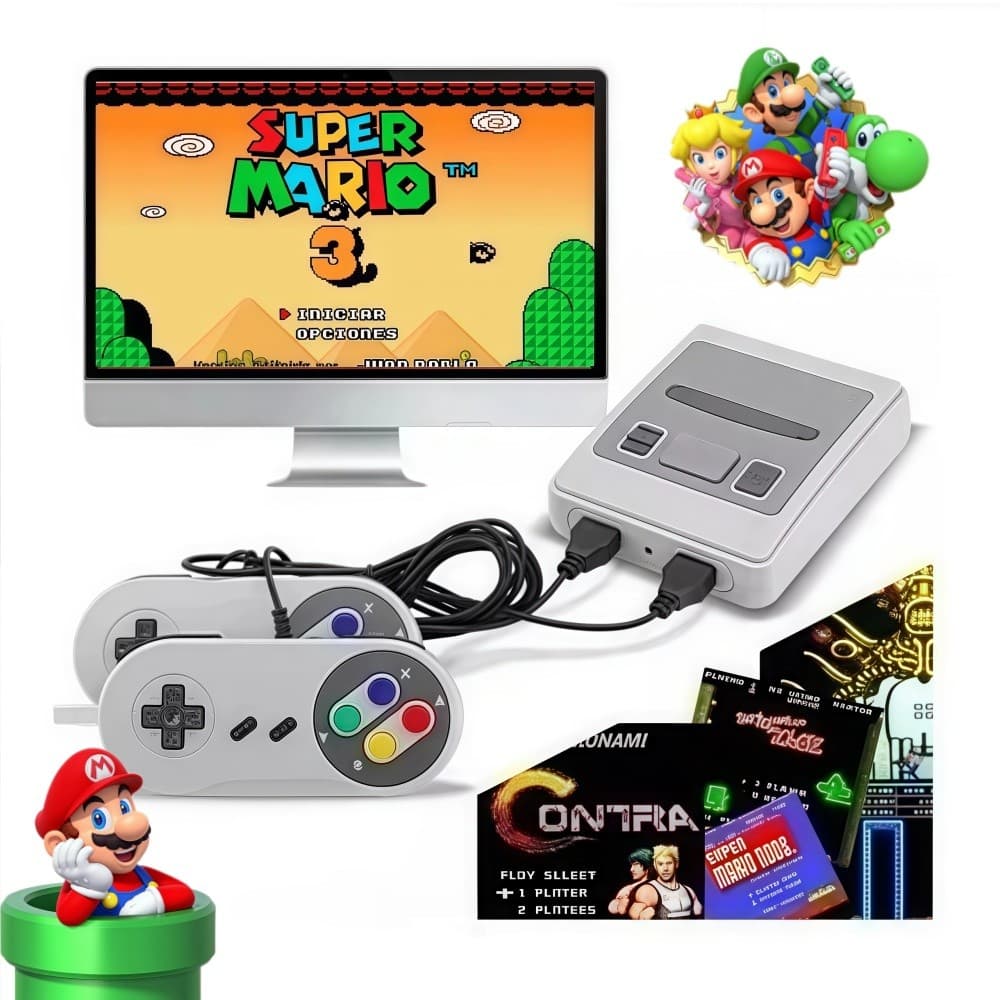 Video Game Classic Super Nintendo Mini SNES 620 Jogos Retro 8 Bits Com 2 Controles Original Envio Imediato