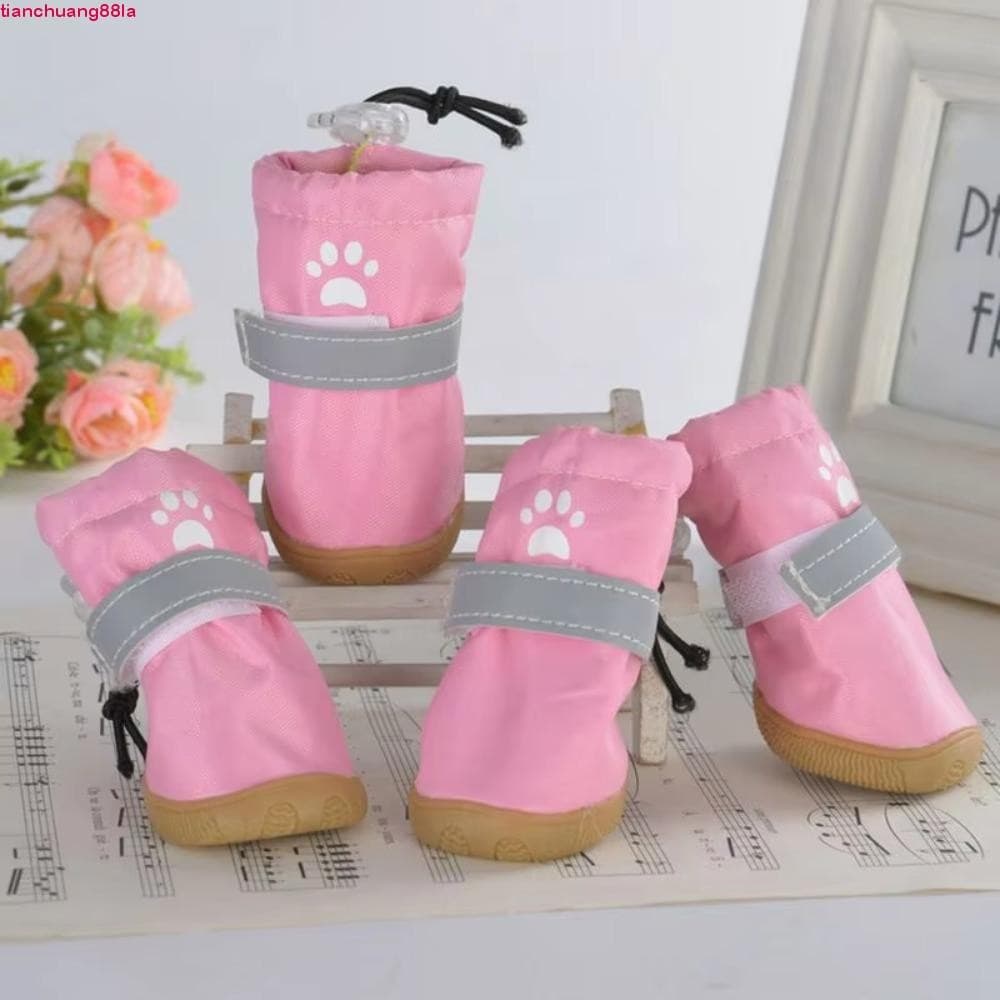 TIANCHUANG 4 Unidades/Conjunto Sapatos Para Cães De Estimação , Botas Impermeáveis Antiderrapantes Cachorros , De Chuva 