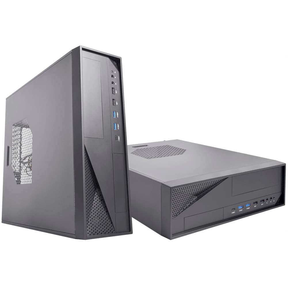 Gabinete Office Slim K-MEX GM-01TD, c/ fonte 300W 80Plus Bronze (EZTFX300), USB 3.0 - GM01TDXQ0010B0X