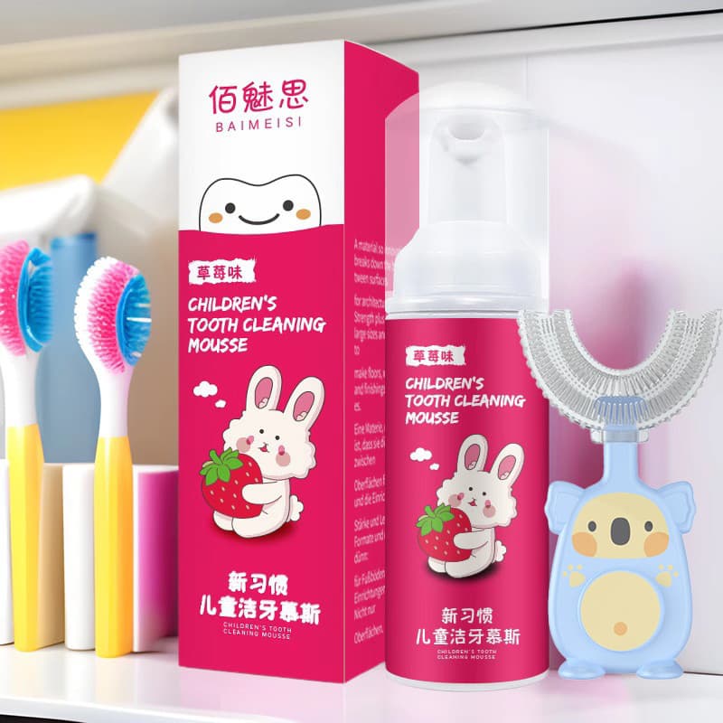 Mousse Infantil Pasta De Dente Com Sabor Frutado Imprensa Espuma Creme Dental Anti Cavidade Cuidados Orais Para Crianças