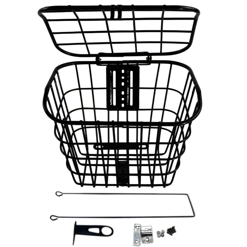 Cesta de Bicicleta Reforçada Com Tampa Aço Completa