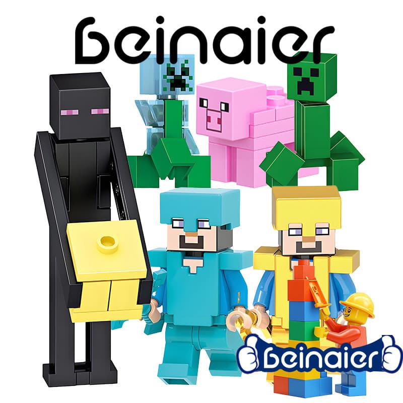 Mini boneca, brinquedo de boneca de bloco de construção, presente de aniversário