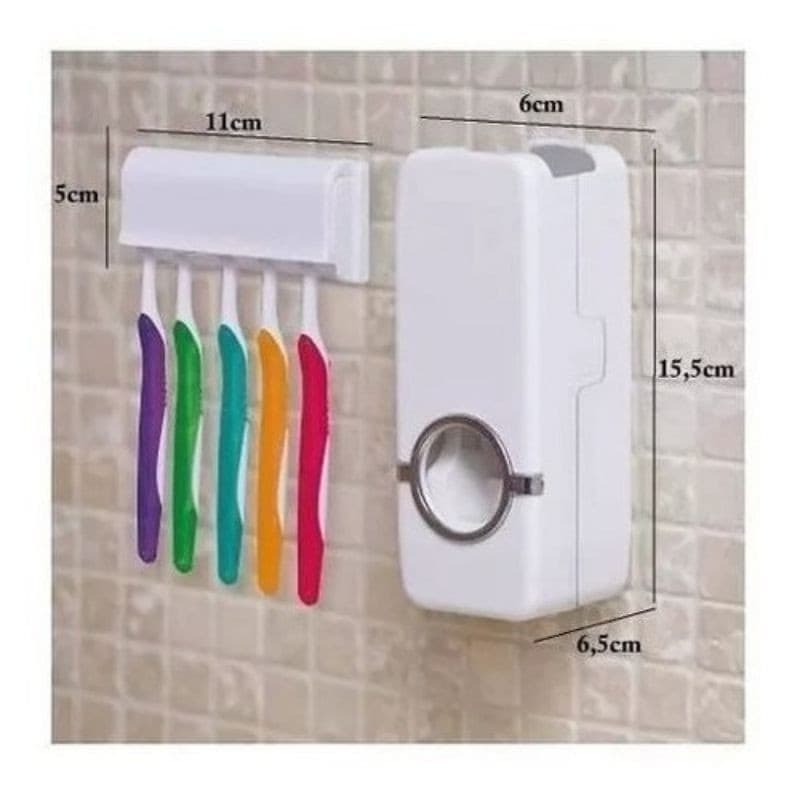 Dispenser Automático De Creme Dental Pasta De Dente Com Suporte Para Escovas - Prático e Eficiente