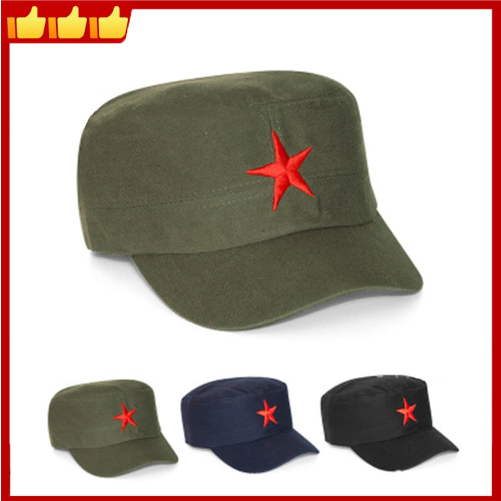 Chapéu De Condução De Golfe Estilo Exército , Design De Cadete , Estrela Vermelha , Cores Sólidas Ajustáveis Para Golfis