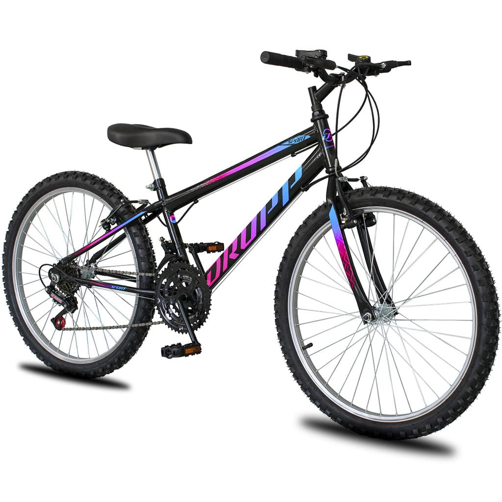 Bicicleta Aro 24 Dropp Sport Infantil Adulto18 vel marchas Freio V-Brake