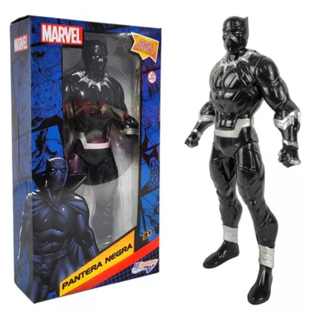 Boneco Pantera Negra Brinquedo Articulado Super Heróis Marvel Brinquedo Infantil 22 cm Original