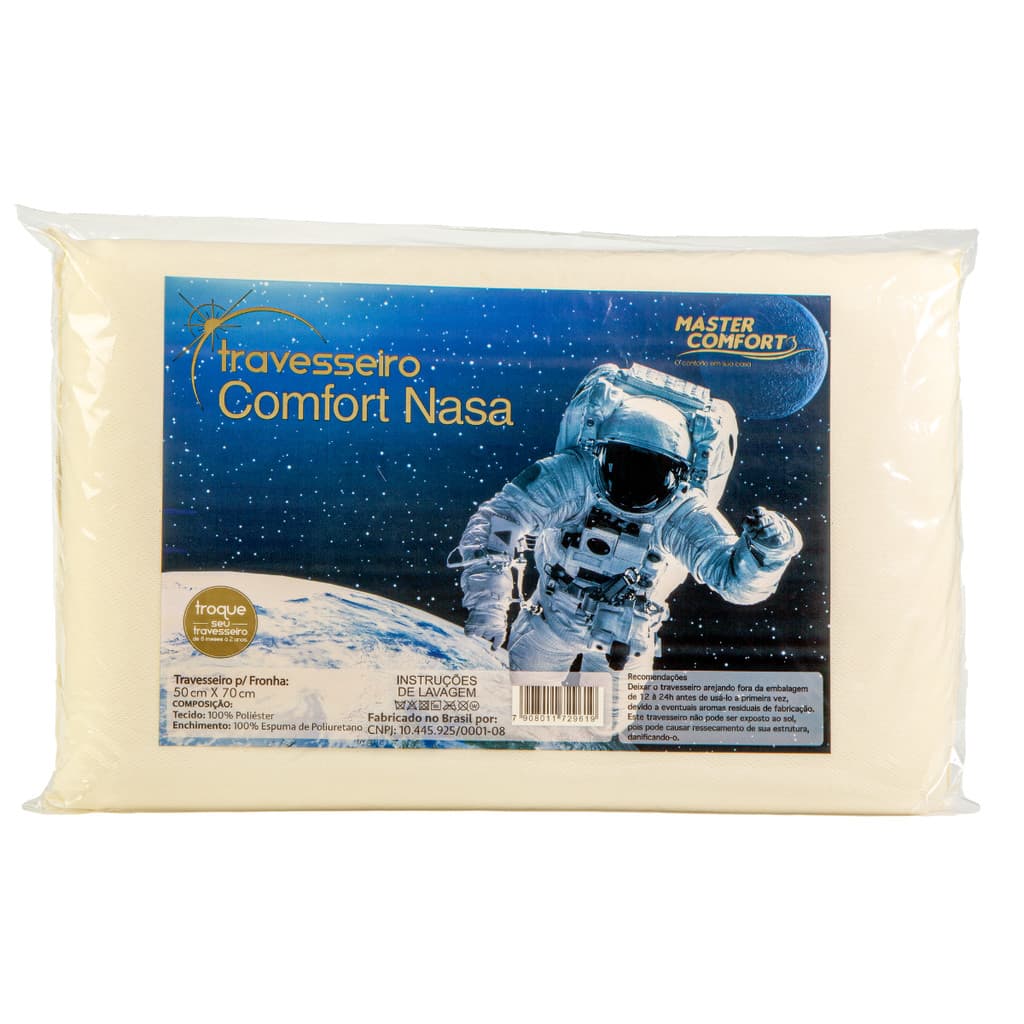 Travesseiro Comfort Nasa KIT 2 e Avulso Antialérgico 70x50 Viscoelastico Quarto Cama Macio