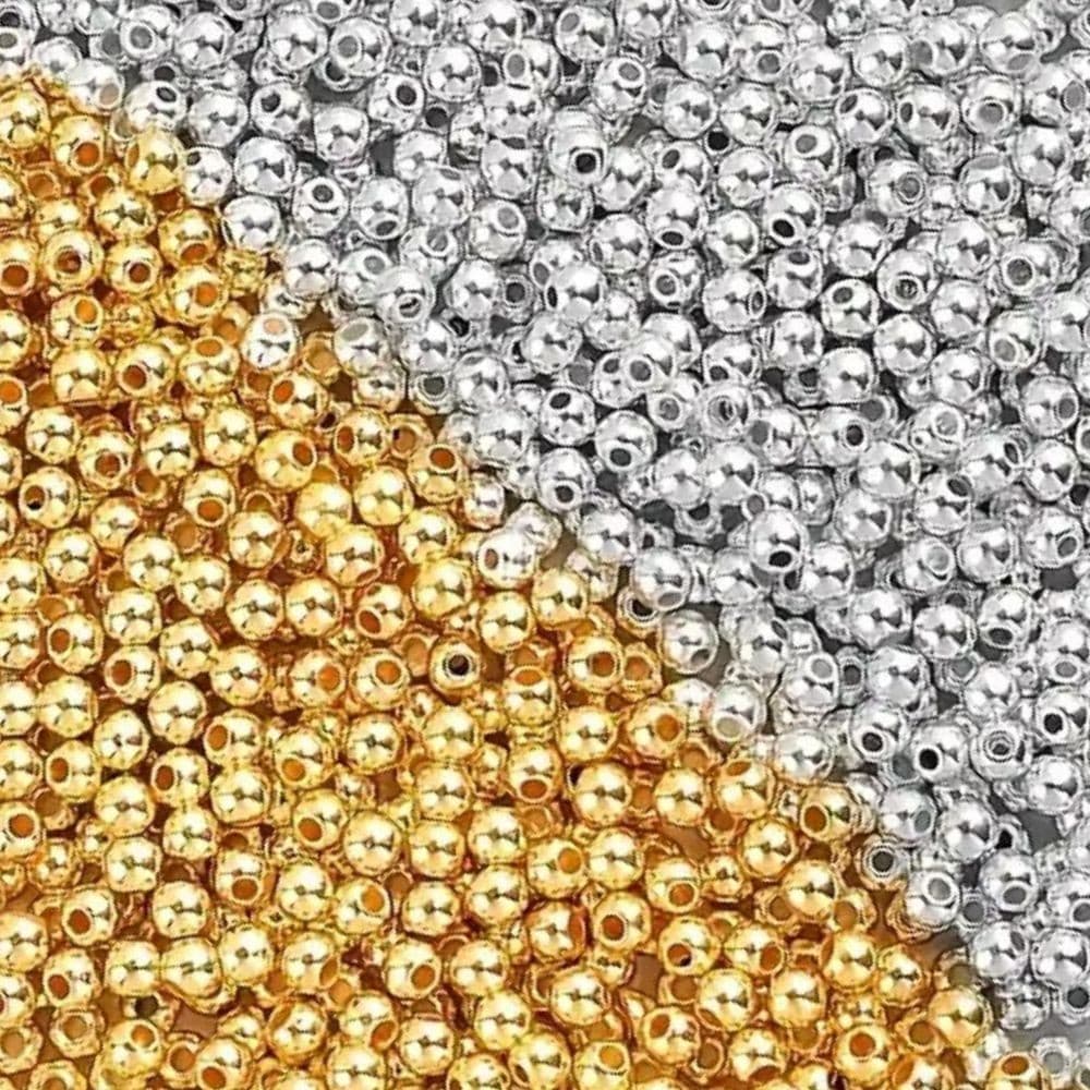 Miçangas 100% metal 2,3 e 8mm até 1200 pçs , colar pulseira brinco e terço