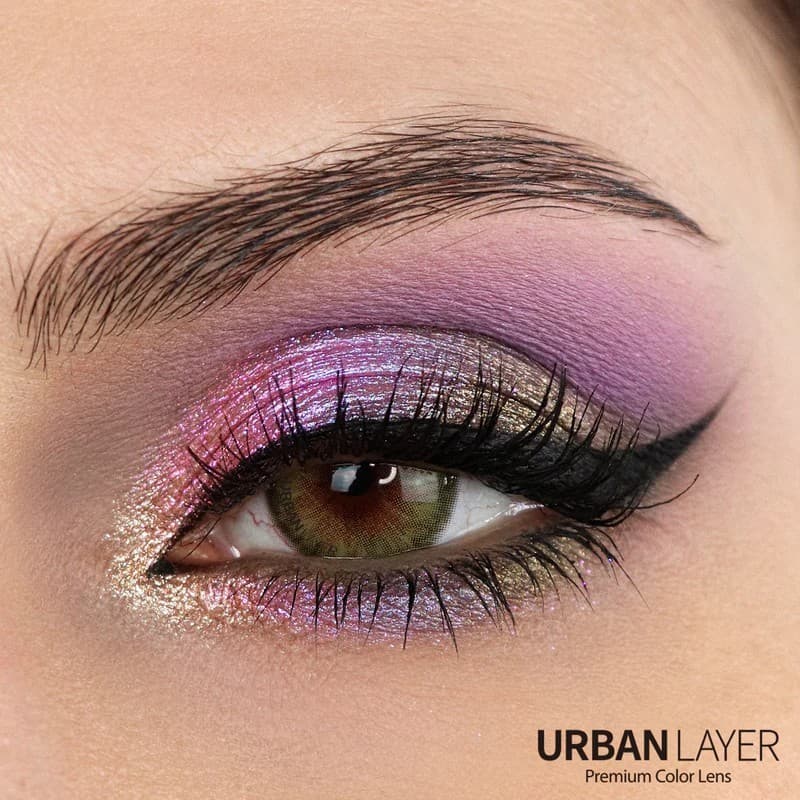 UMA LENTE - Lentes de Contato Cleopatra Green GRAU Urban Layer Miopia Original UNIDADE