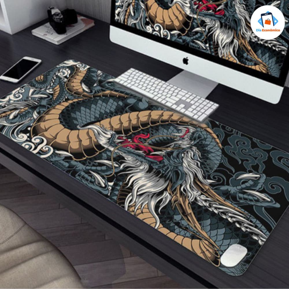 Mousepad Antiderrapante Costurado Estilo Popular 65x32cm/70x35cm/90x40cm para Computador Gamer