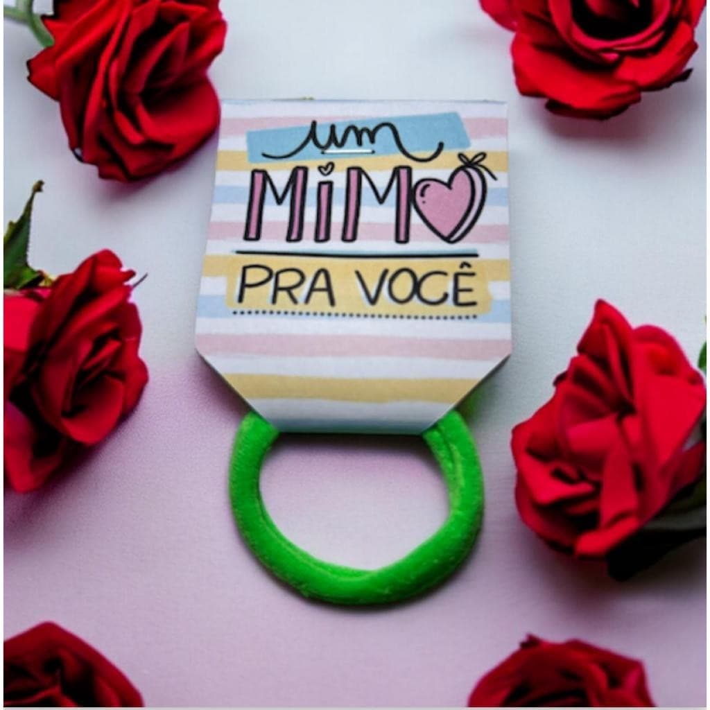 50 unidades de amarrador Xuxinha Rabico de cabelo + Tag Mimo - para cliente loja empresa