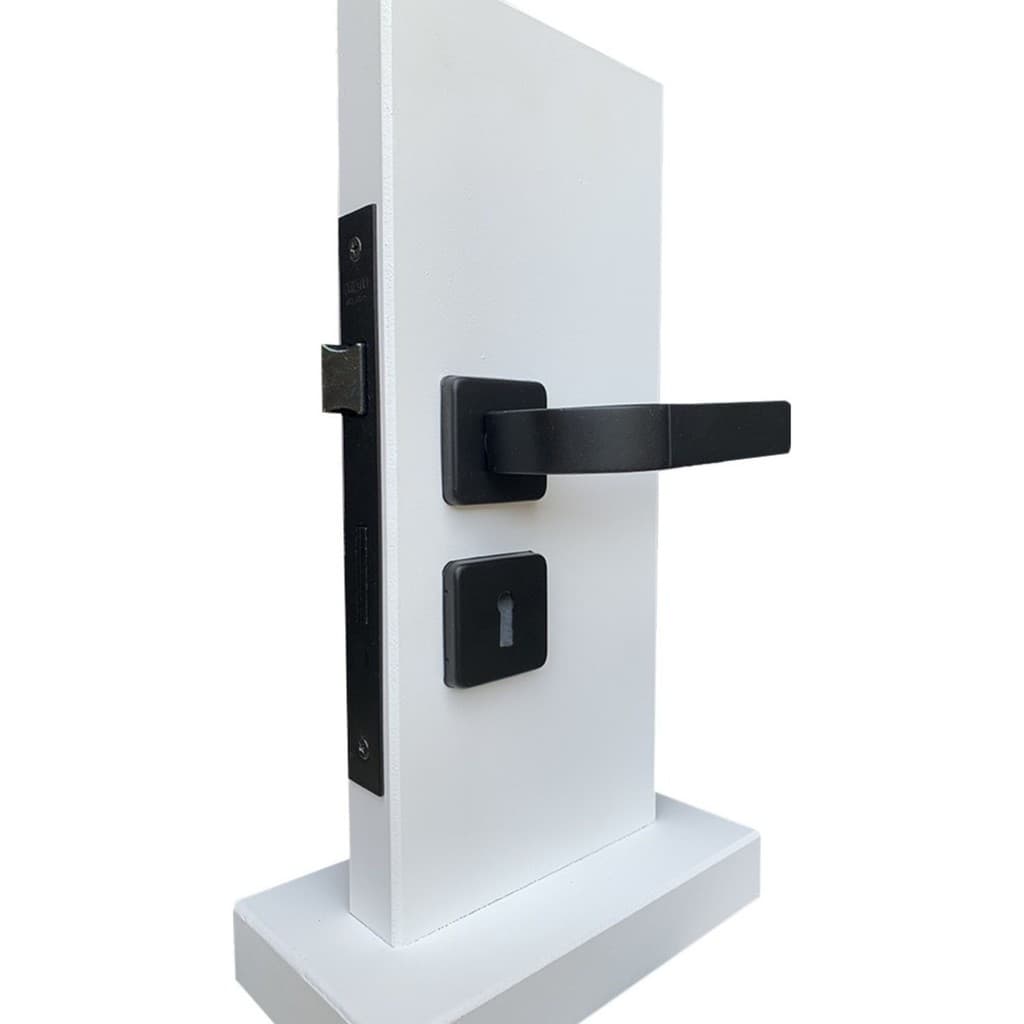 Fechadura Interna Modena Roseta Quadrada Preta MGM