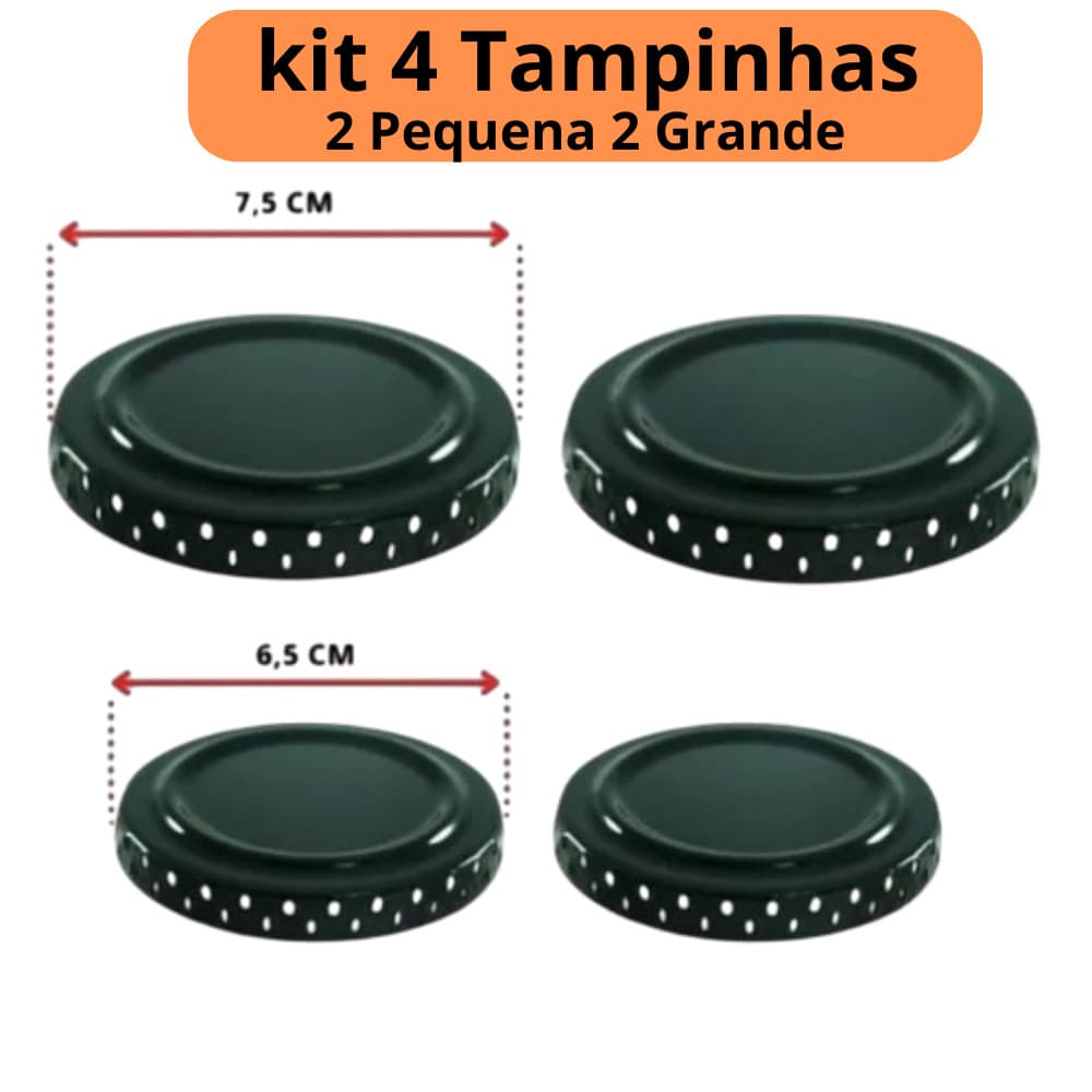 kit 4 tampinha Fogão Atlas Mônaco Espalhador