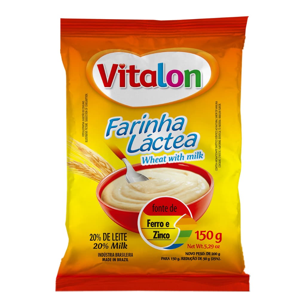 Farinha Láctea Vitalon - 150g - Fonte de Ferro e Zinco
