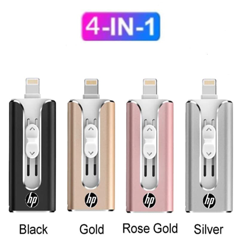 Hp 2TB 4 Em 1 Unidade flash USB 3.0 1TB 512GB Disco OTG 256GB 128GB Pendrive Velocidade Rápida Tipo-C Para i/O/S Android
