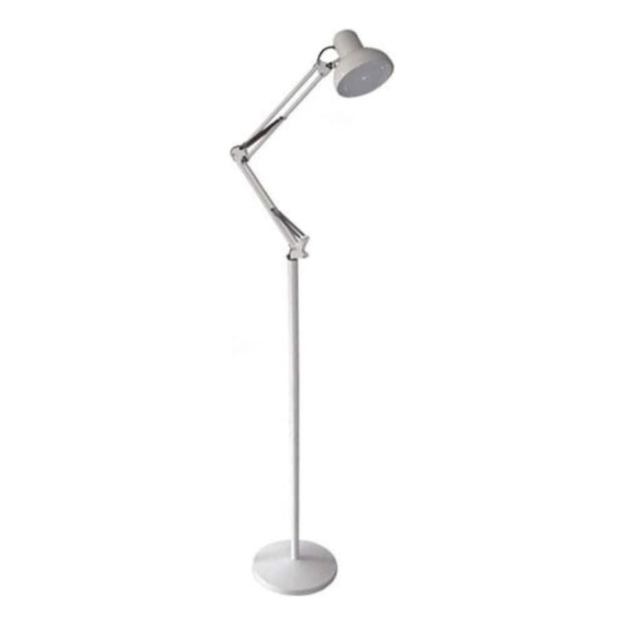 Luminária de Chão Articulada 1,8m em Metal, Cúpula Branca, Design Moderno Ideal para Leitura, Escritório e Decoração