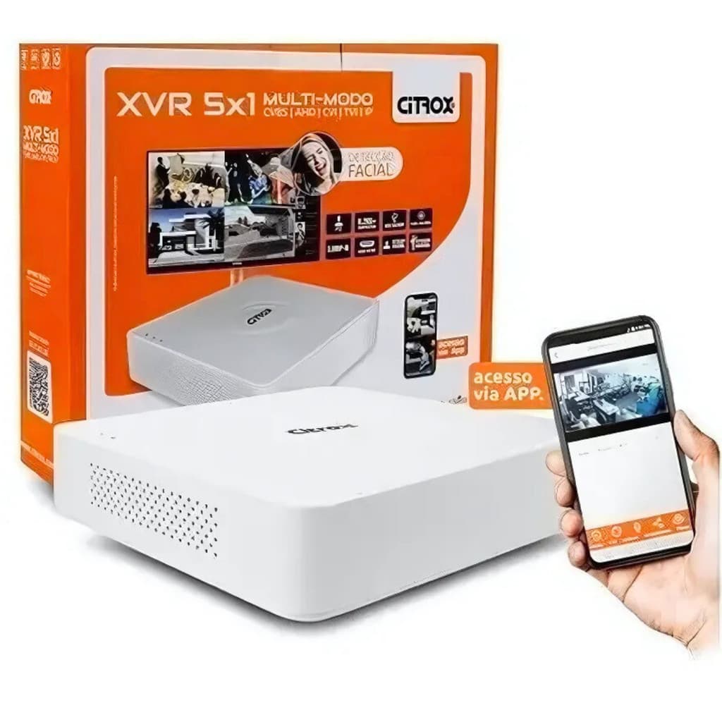 Dvr Citrox 4 Cx-3204 Canais Full Hd 1080p Detecção Facial 220v