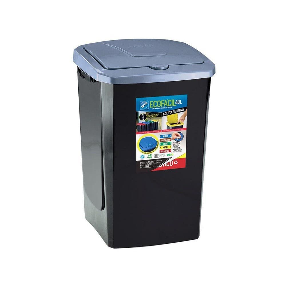Lixeira Com Tampa Eco Fácil 40L - Arthi