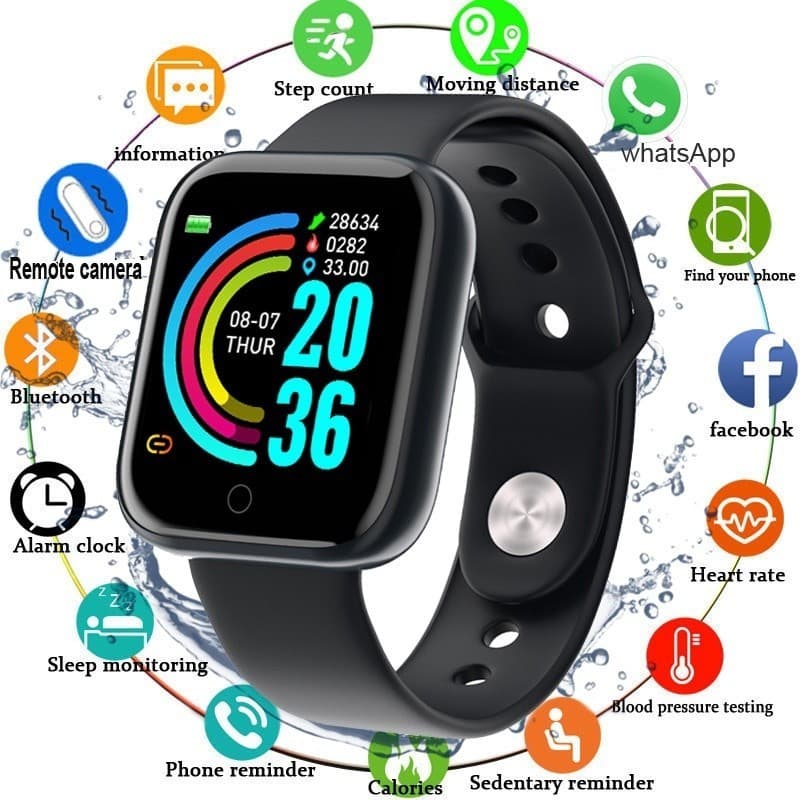 Relógio Smartwatch D20 pro coloca foto na tela controle de musicas Bluetooth USB com Monitor