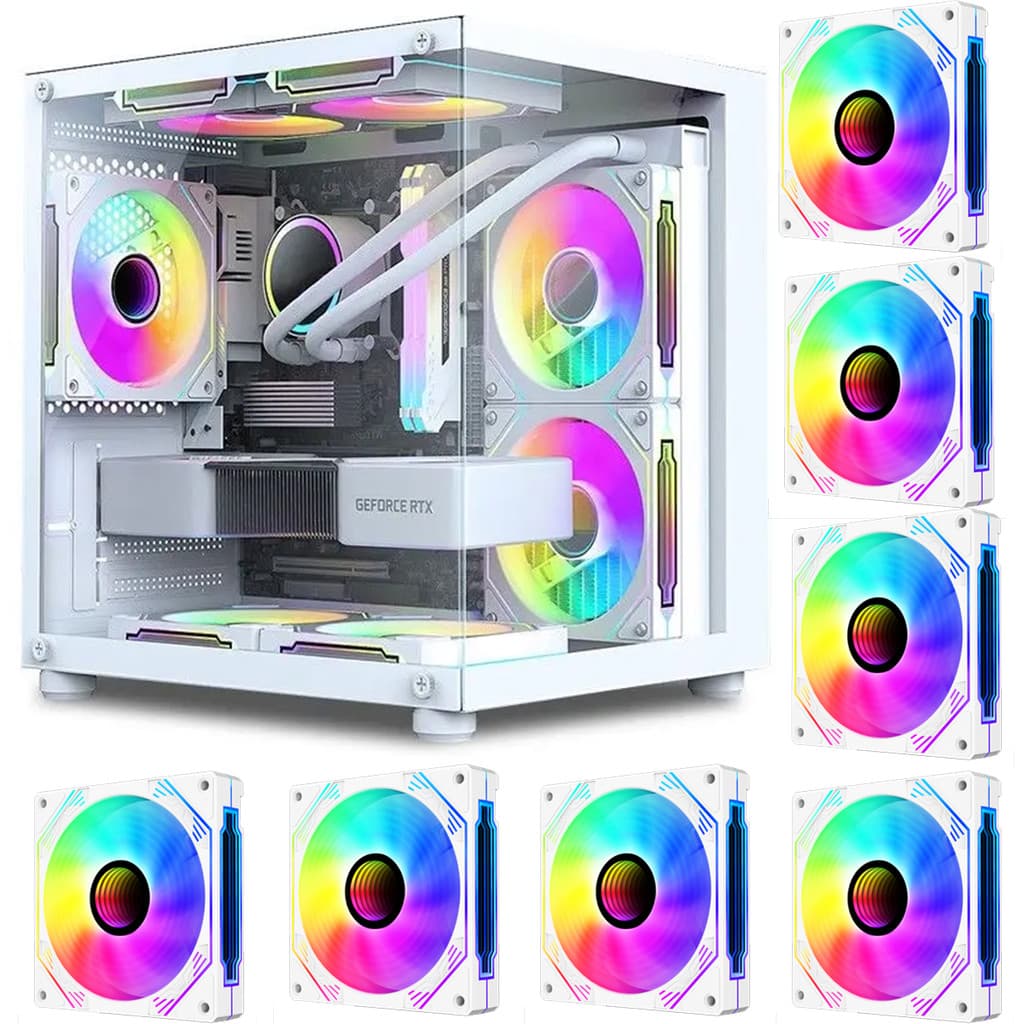 Gabinete Gamer  Aquário em Vidro Com 7 Fans RGB GB1797