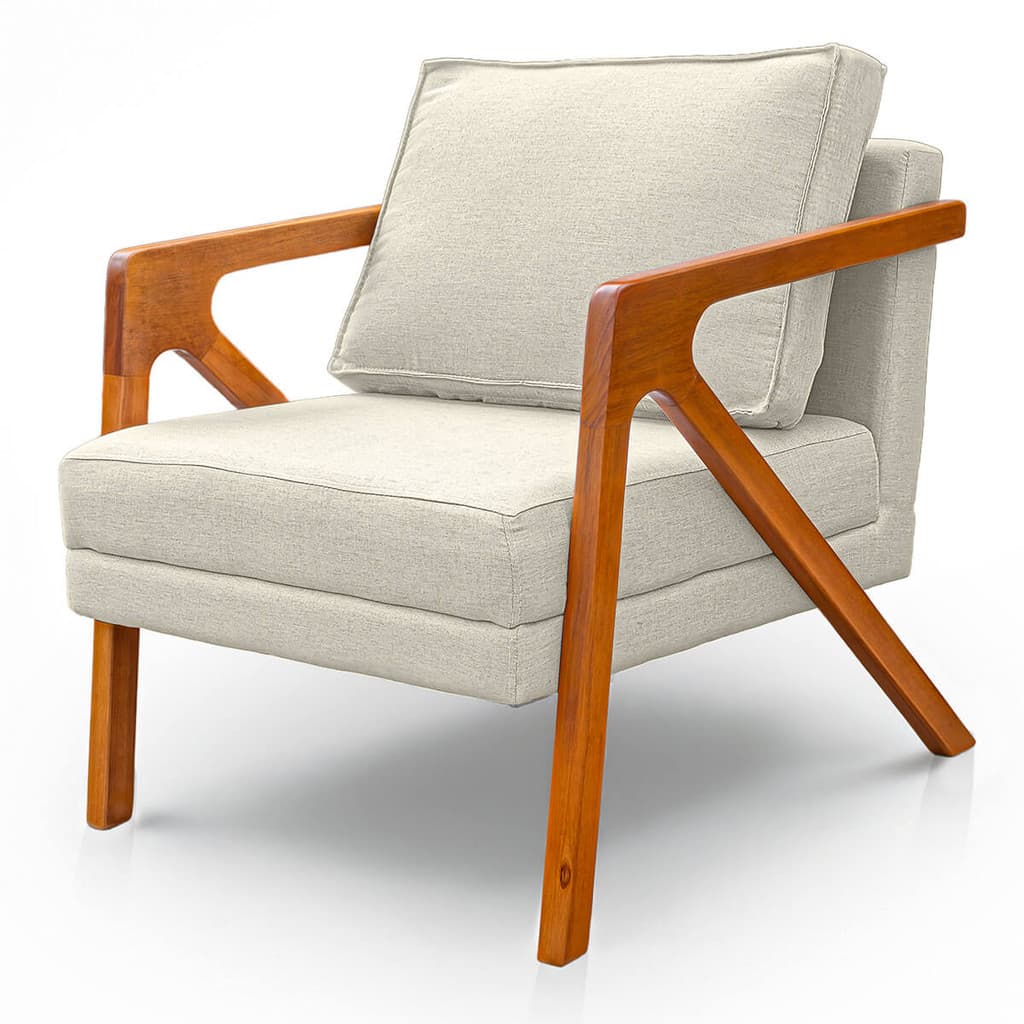 Cadeira Poltrona para Sala Madeira Maciça Confortável Reforçada