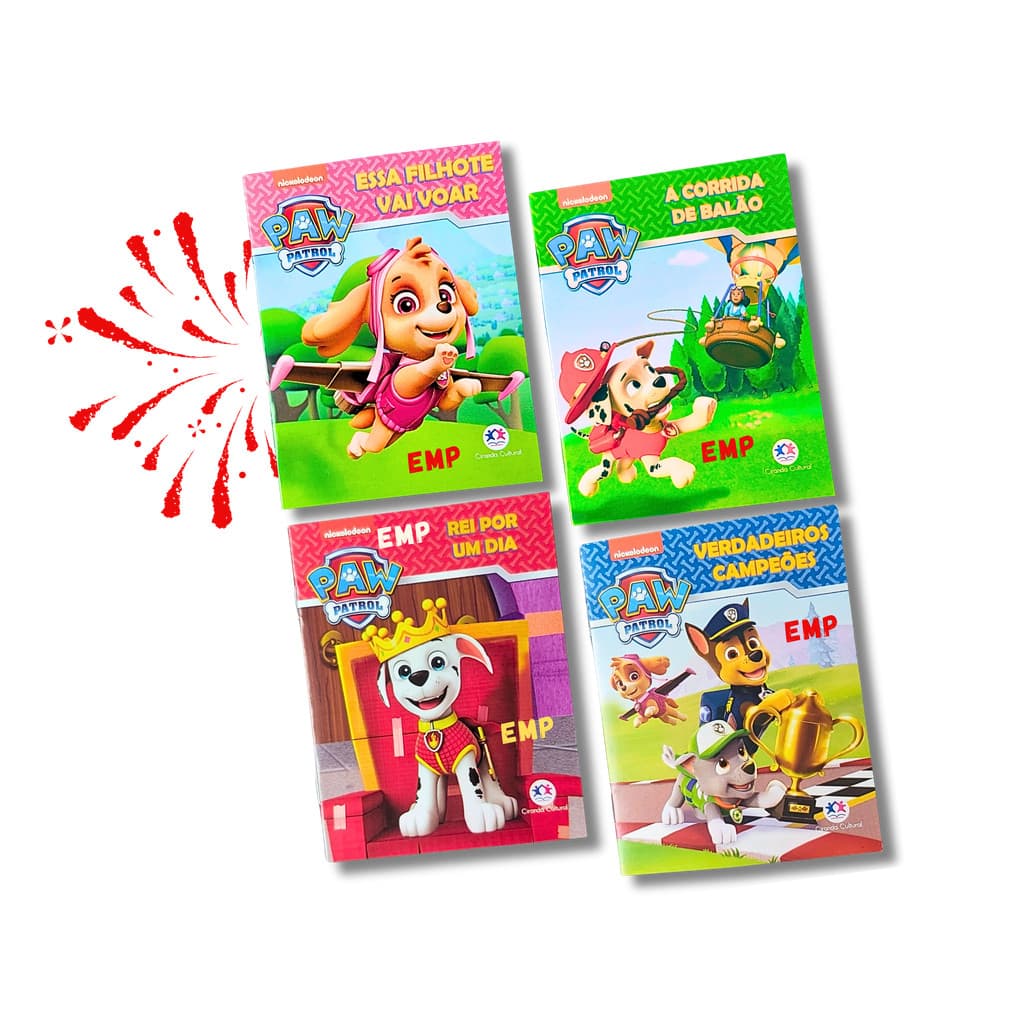 Kit 4 Mini Livros de História Patrulha Canina