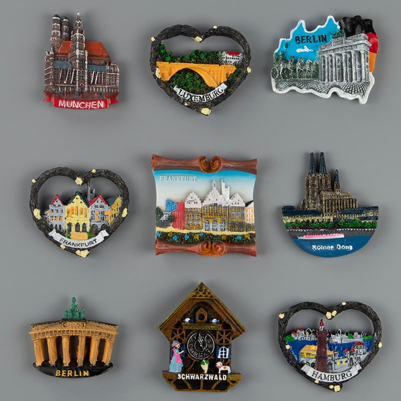 Adesivo De Geladeira Alemão Berlin Frankfurt Turismo Arquitetônico Lembrança Magnético 3D Tridimensional Luxembourg Mun
