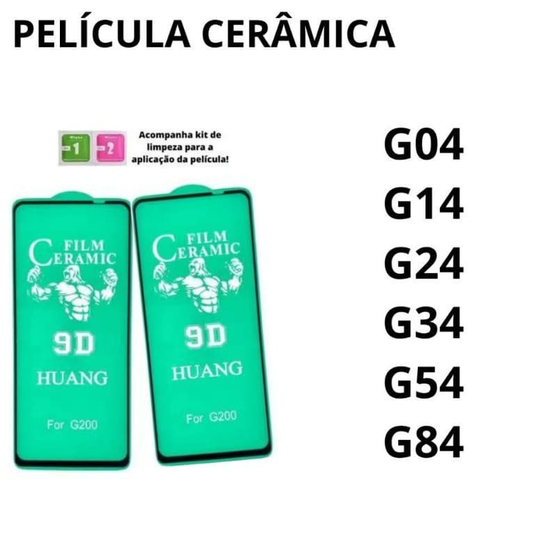 Película Cerâmica Flexível 9D Para Moto G04 G14 G24 G34 G54 G84
