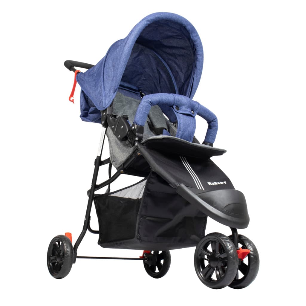 Carrinho De Bebê EasyGo Com Cesto 3 Rodas Até 15kg KaBaby - Azul