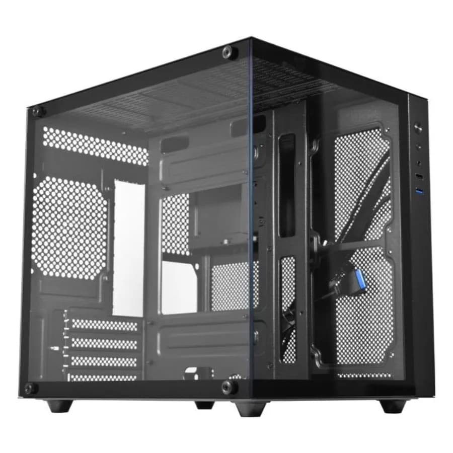 Gabinete gamer K-MEX Aquário Micro CG-0830, Lateral de Vidro Temperado, s/ Fan, Preto - CG-0830