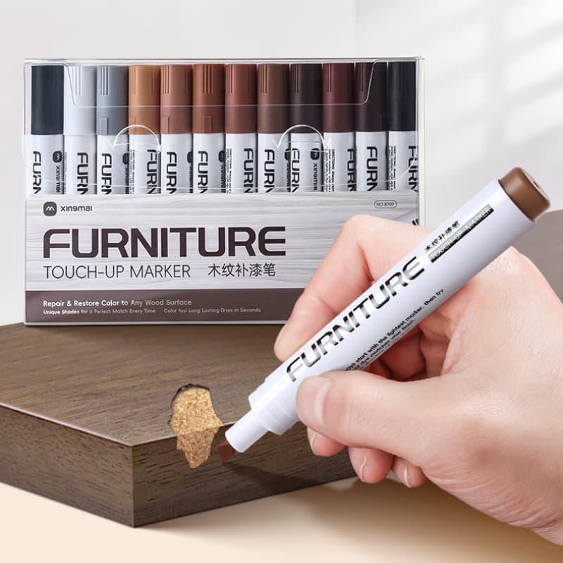 Caneta Para Reparo De Móveis De Madeira , Arranhões , Chips , Retoque Colorido , Marcadora De Borda Branca Exposta