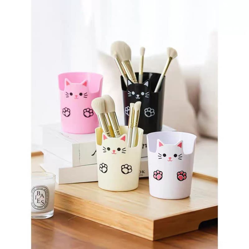 1/2 Cesta Organizadores Multiuso gato porta lapis caneta com Suporte para Celular HU80383