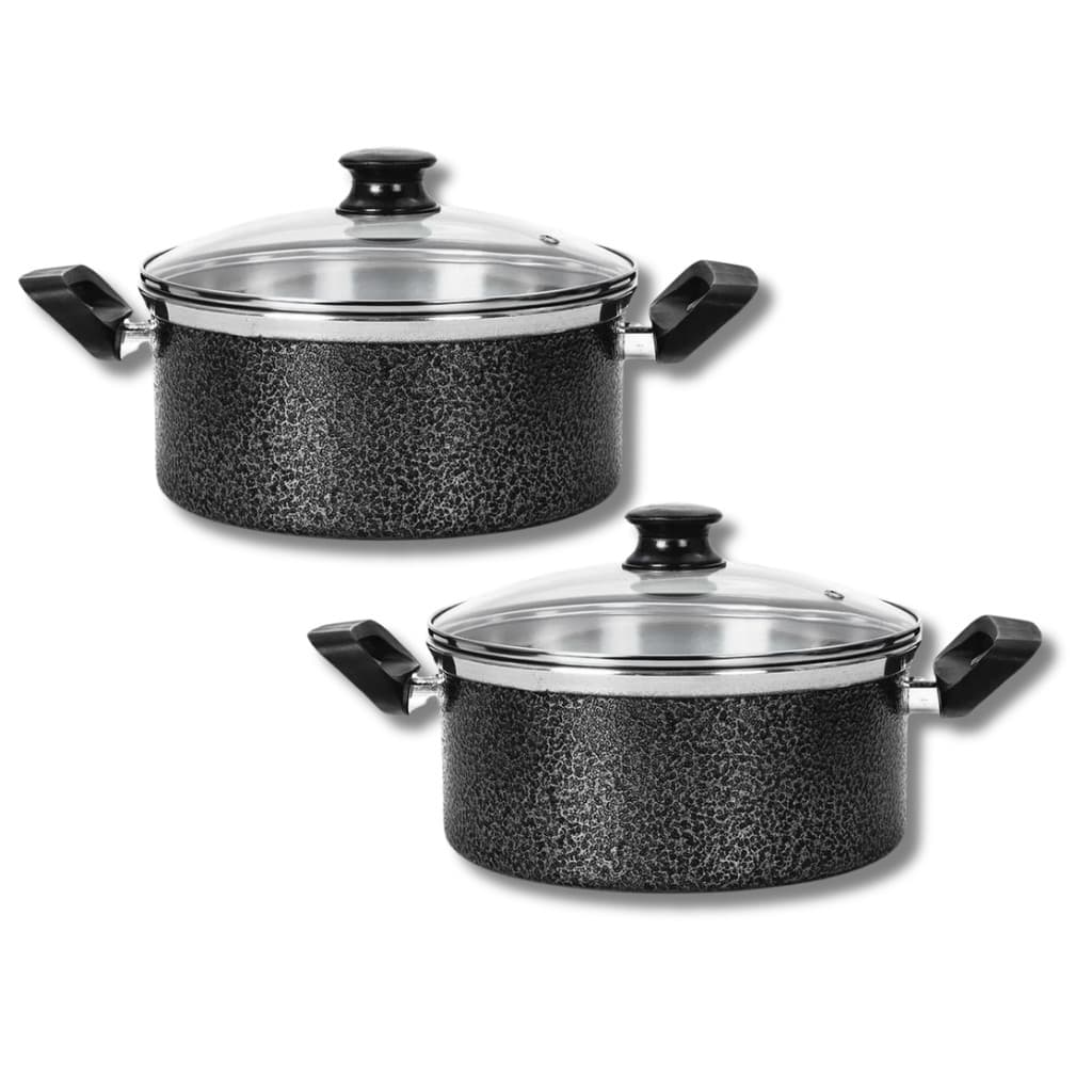 Kit 2 Panelas Caçarola com Tampa de Vidro Tamanho N°20 e 22