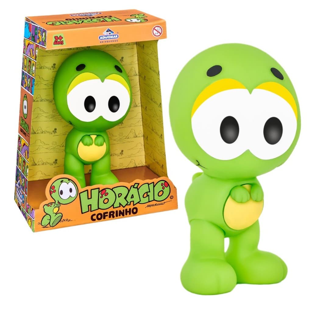 Boneco Horácio Cofrinho Porta Notas e Moedas Turma da Mônica Brinquedo Menino Menina Adijomar