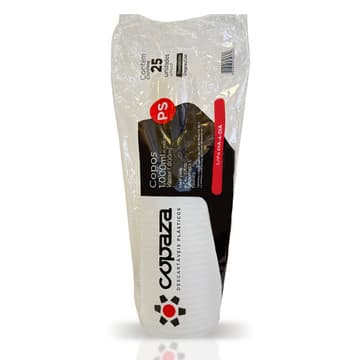 Copo de 1.000ml Translúcido com Degrau Copaza com 25 unidades