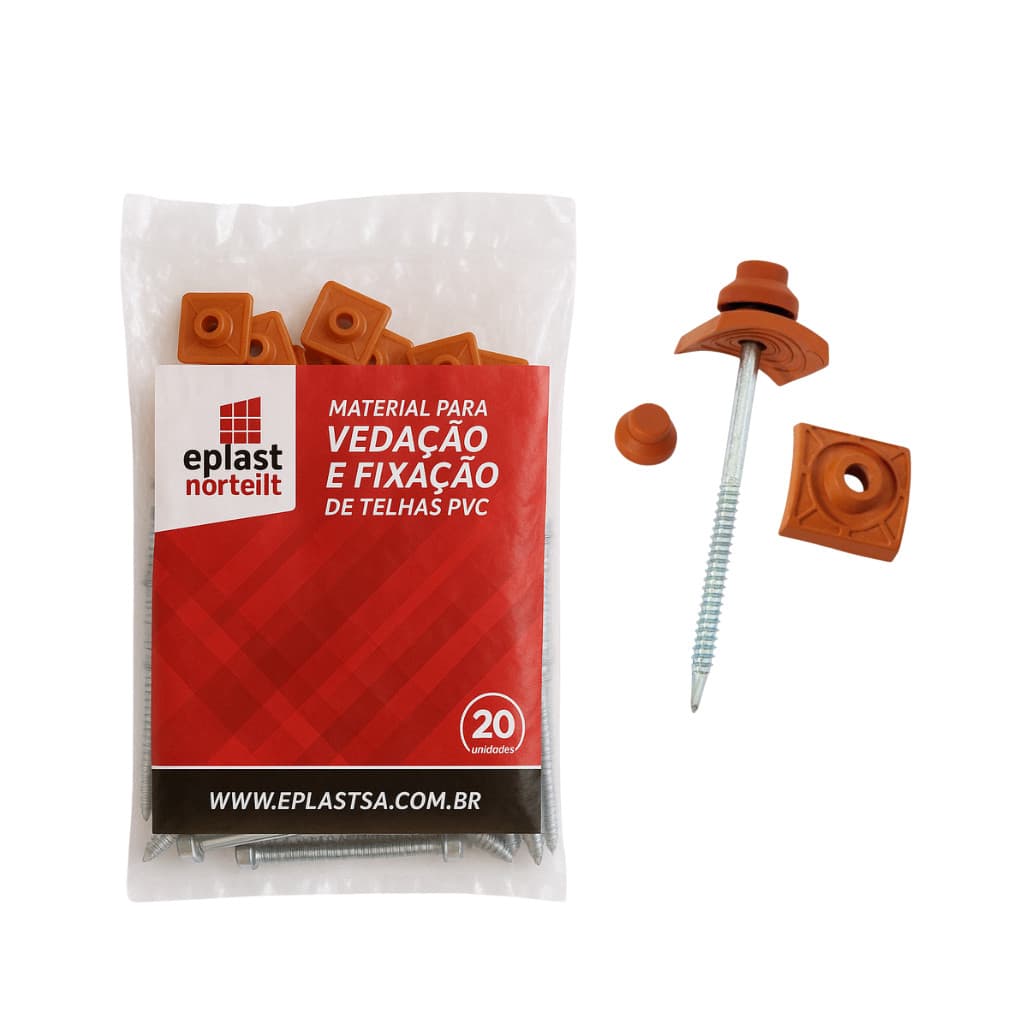 Kit Fixação / Vedação Nortelit Pvc Plan 20Pc Cerâmica Completo