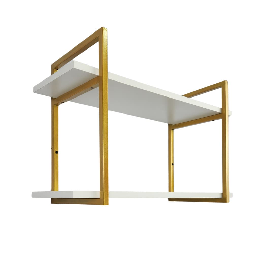 Prateleira Industrial Dourada 2 Níveis 60cm