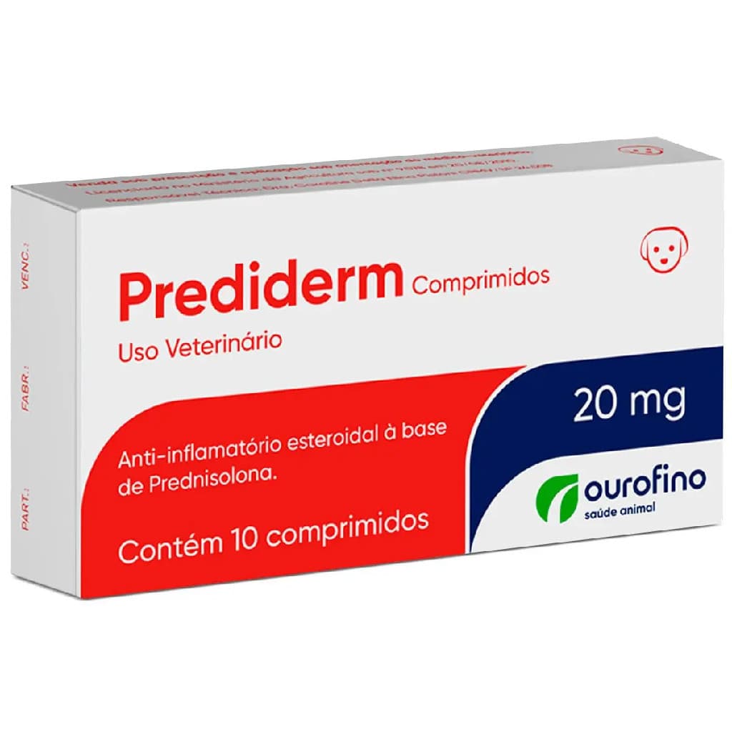 Prediderm Anti-Inflamatório Pra Cães 10 Comprimidos 20mg