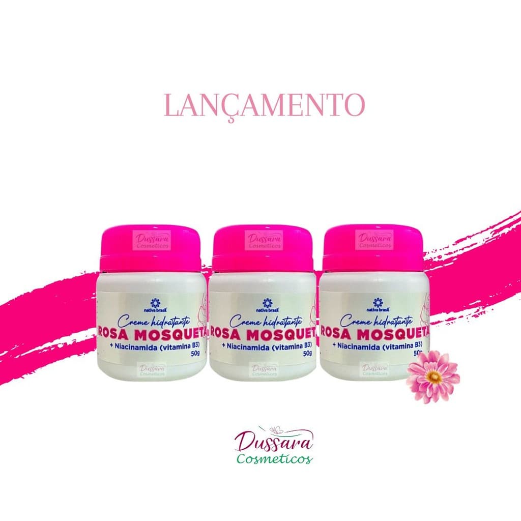 Kit C/ 3 Creme Hidratante Rosa Mosqueta Clareador Natural de Pele - Maju Profection