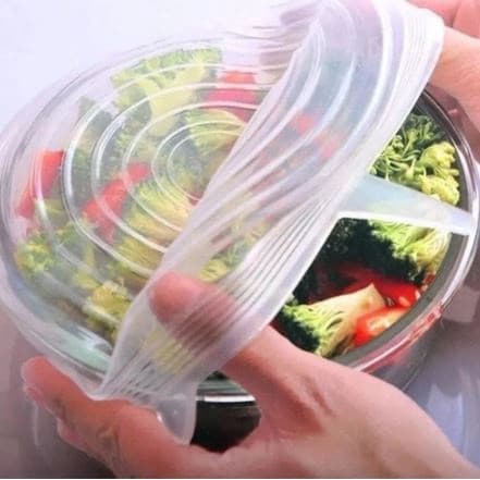 Kit 6 Tampas de Silicone Flexíveis – Tampa Universal para Panelas, Potes e Recipientes