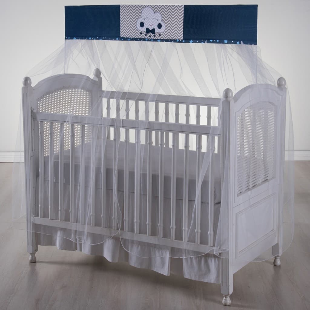Tela Mosquiteiro com Bando para Berço Infantil