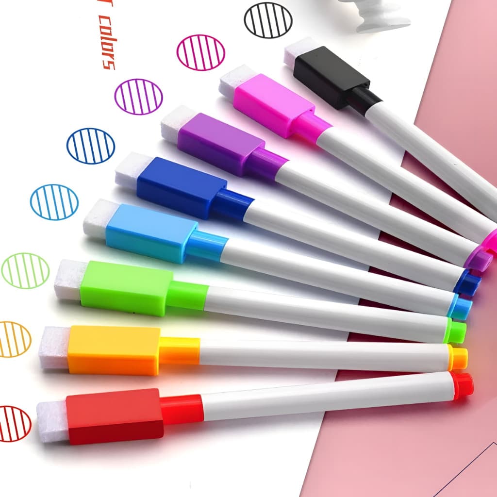 3/6/8/12/18/24 Pçs Canetas para Quadro Branco Com Apagador De Espuma