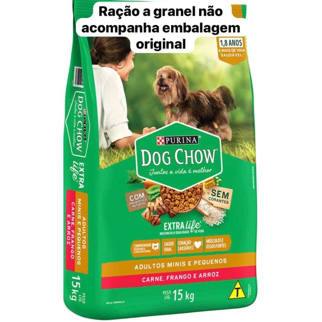 Ração Dog Chow Adulto Raças Pequenas Adulto A granel Sabor Carne e Frango com Arroz