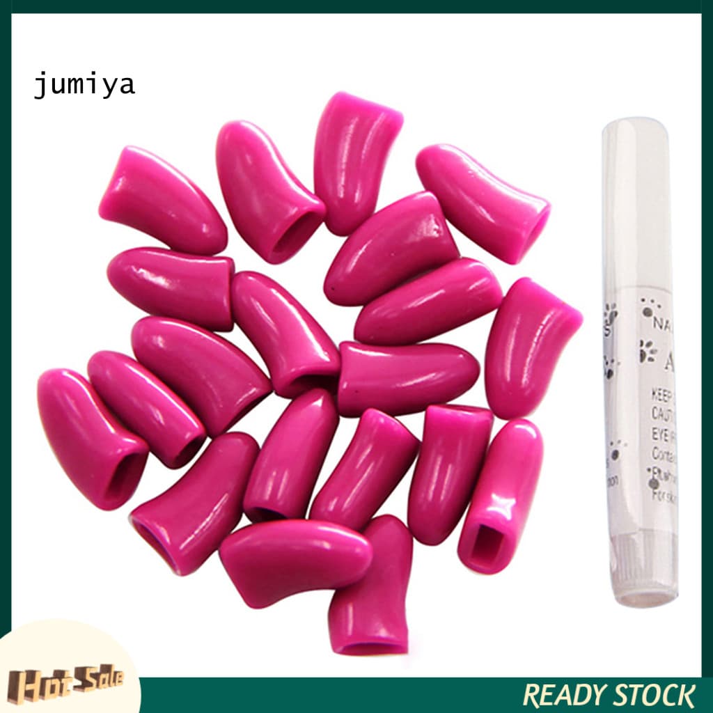 JY 20 Unidades De Garra De Pata De Gato Para Cachorro De Estimação Antiarranhões De Silicone Macio Tampas Protetoras Bai