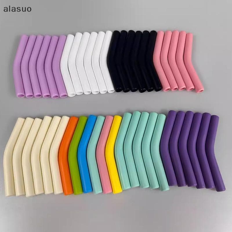 [ala] 6 Unidades/Conjunto Capas De Palha De Silicone Macio Pontas De Canudos Adequadas Para Bicos Aço Inoxidável Reutili