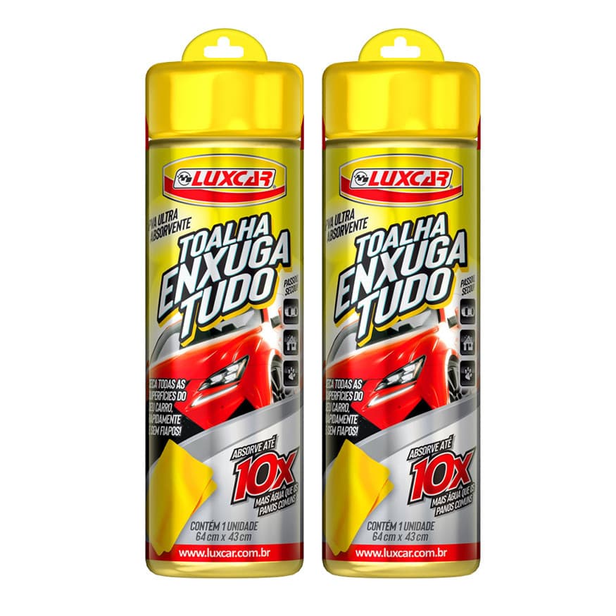 2x Toalha Enxuga Tudo Absorve 10x Água Limpa e Seca Luxcar