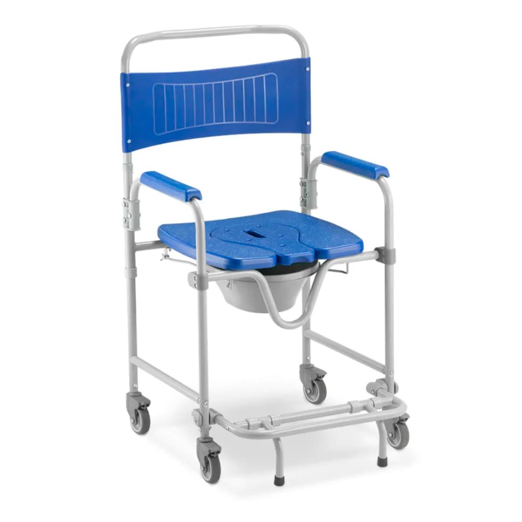 Cadeira Higiênica Dellamed D45 Aço Carbono, Travas de Segurança e Assento com Tampa