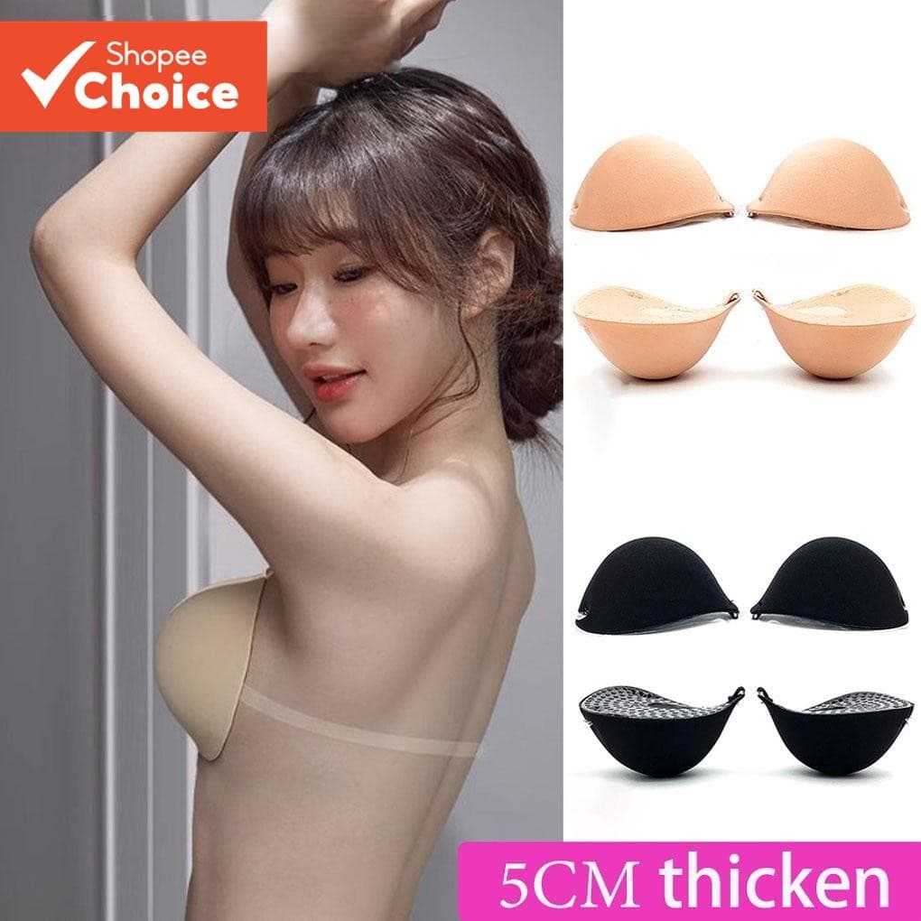 Capas De Mamilo Push Up De 5 Cm De Espessura-Sutiã Sem Alças Invisível , À Prova D'água E Reutilizáveis Para Peito Peque