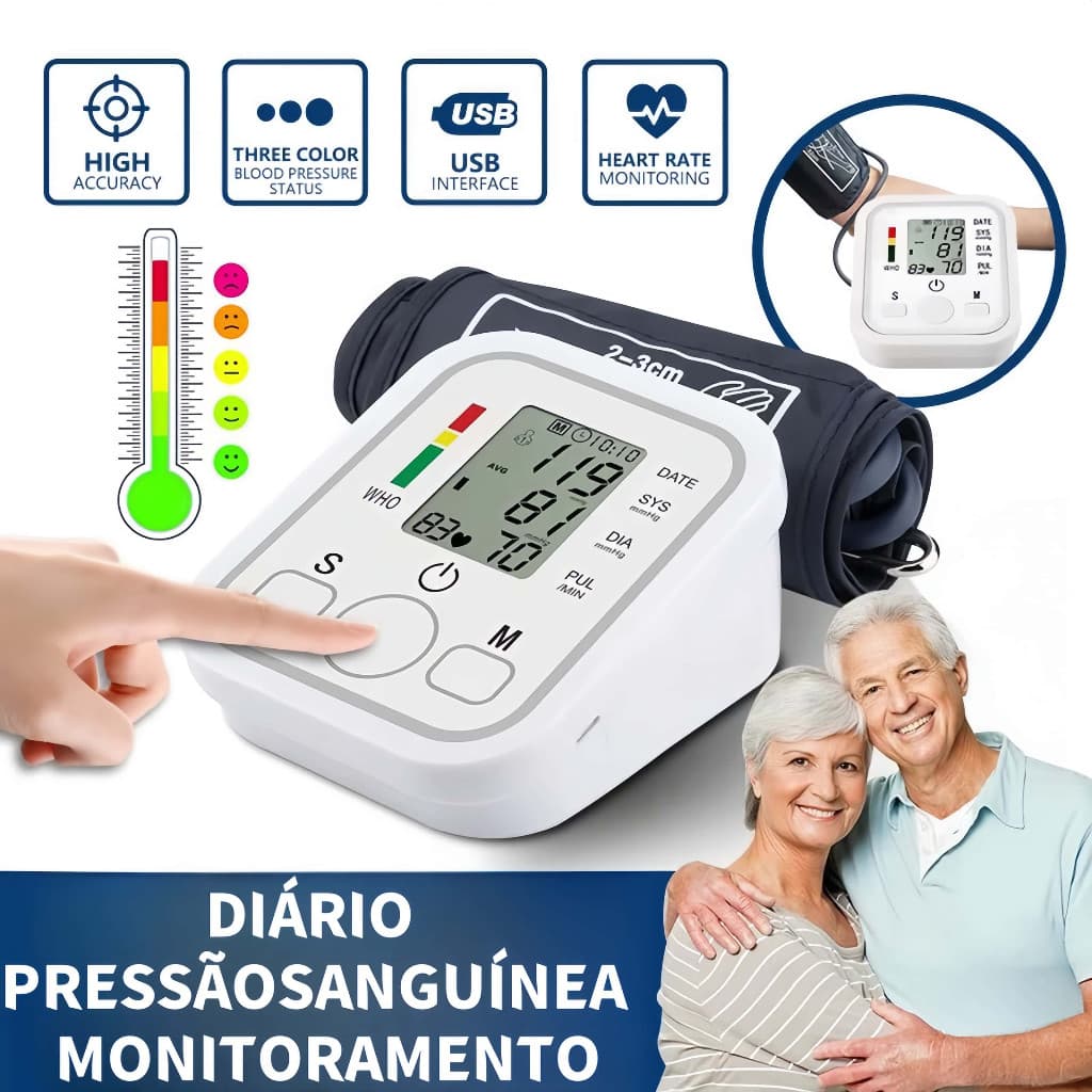 Monitor digital de pressão arterial de braço totalmente automático Atualização de qualidade