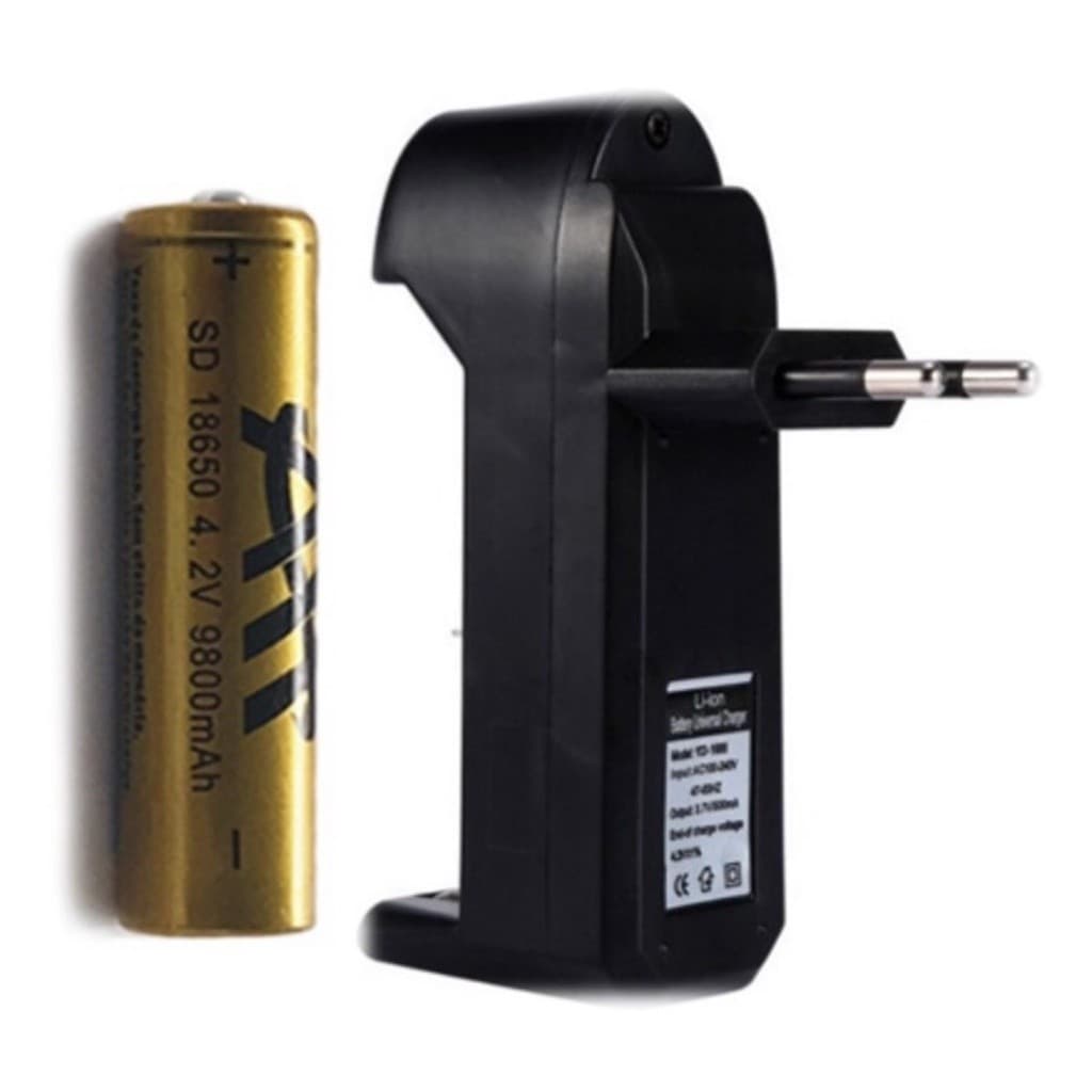 Kit 4 Bater 18650 4.2v 9800mAh + Super Carregador Portátil Lanterna Tática entre outras utilizações